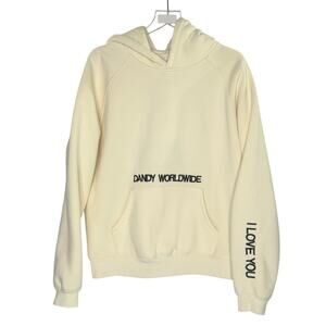 Dandy Worldwide Words of Affirmation Oversized Lux Hoodie M Cream *flaw